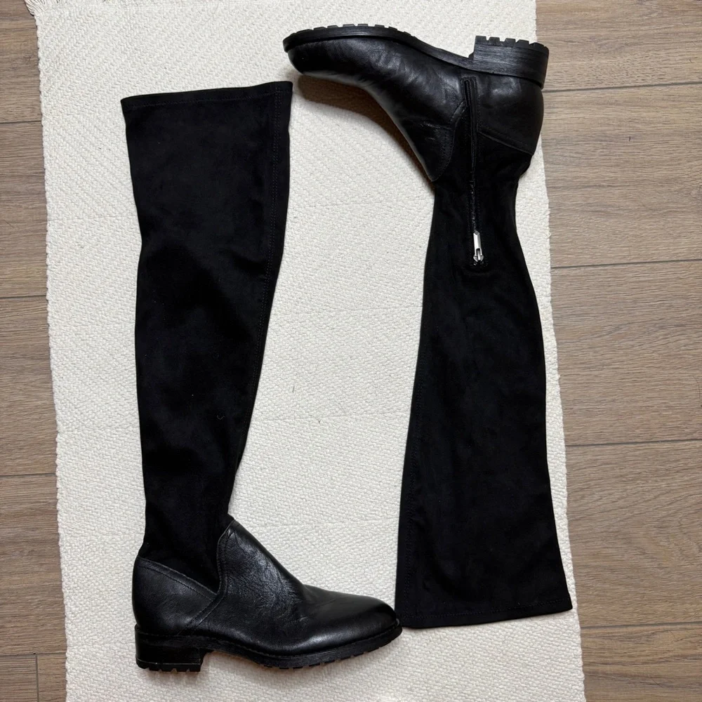 SAM EDELMAN black leather Remi over the knee boots SIZE 8